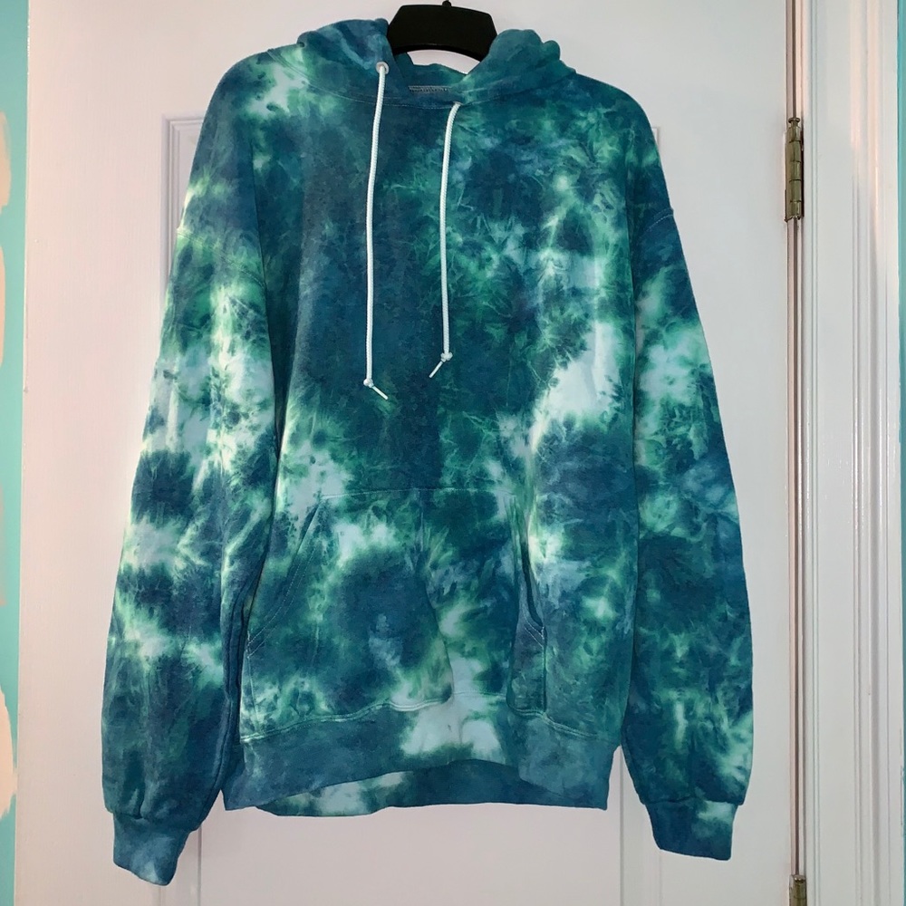 ARTISTS UNION Blue&Green Tie Dye Hoodie